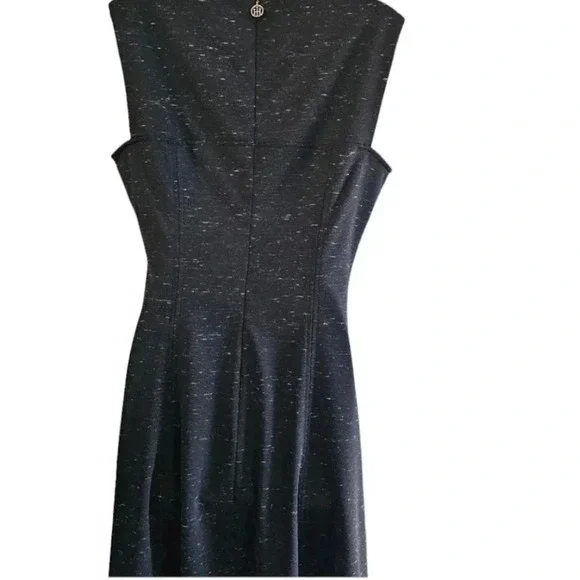 Tommy Hilfiger Black Speckled Sleeveless Fit Flare Dress 6 Minimalist Classic - Picture 4 of 9